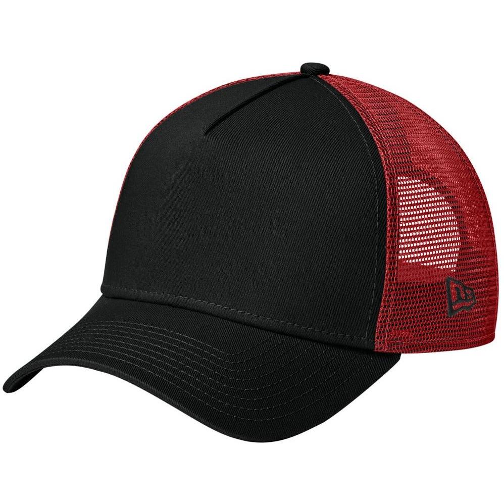 no-logo New Era Snapback Trucker Cap-Headwear-New Era-Flag Black/ Scarlet-OSFA-Thread Logic
