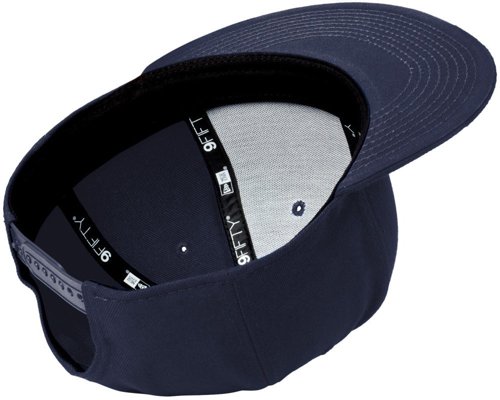 no-logo New Era Standard Fit Flat Bill Snapback Cap-New Era-Deep Navy-OSFA-Thread Logic