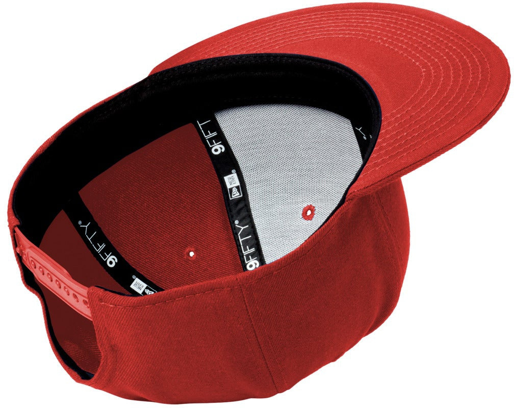 no-logo New Era Standard Fit Flat Bill Snapback Cap-New Era-Scarlet-OSFA-Thread Logic