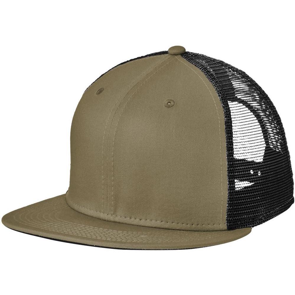 no-logo New Era Standard Fit Snapback Trucker Cap-Headwear-New Era-Olive/ Black-OSFA-Thread Logic