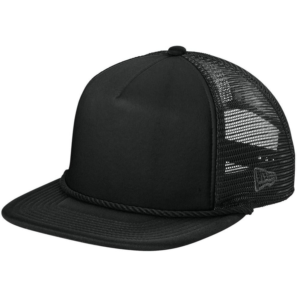 no-logo New Era Foam Rope Trucker Cap-New Era-Black-OSFA-Thread Logic
