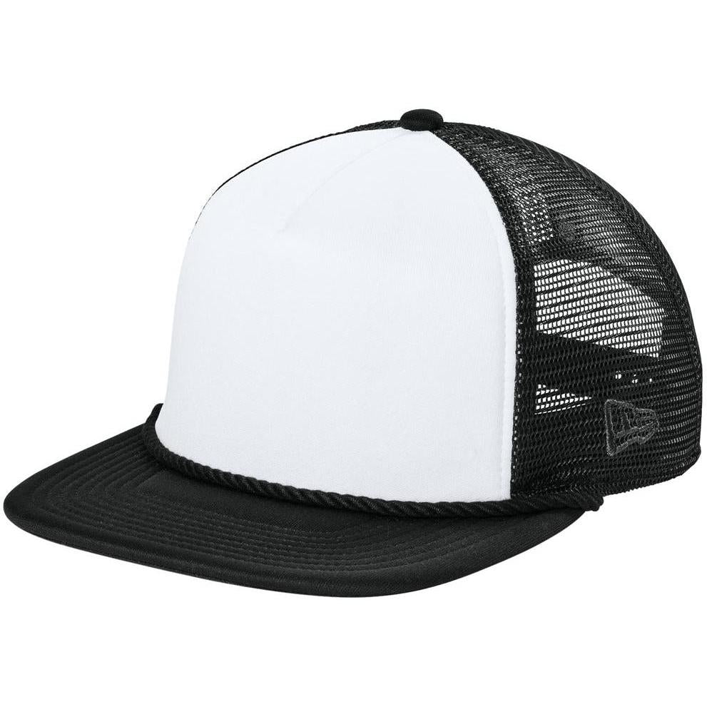 no-logo New Era Foam Rope Trucker Cap-New Era-White/ Black/ Black-OSFA-Thread Logic