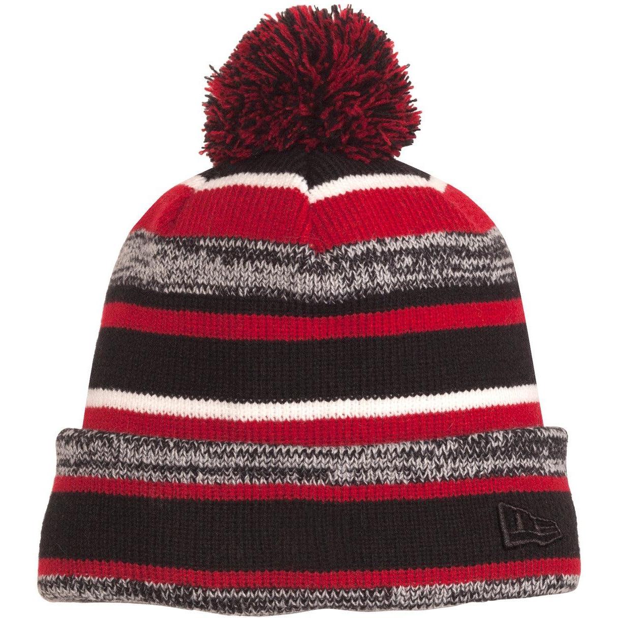 no-logo New Era Sideline Beanie-Headwear-New Era-Black/ Scarlet-OSFA-Thread Logic