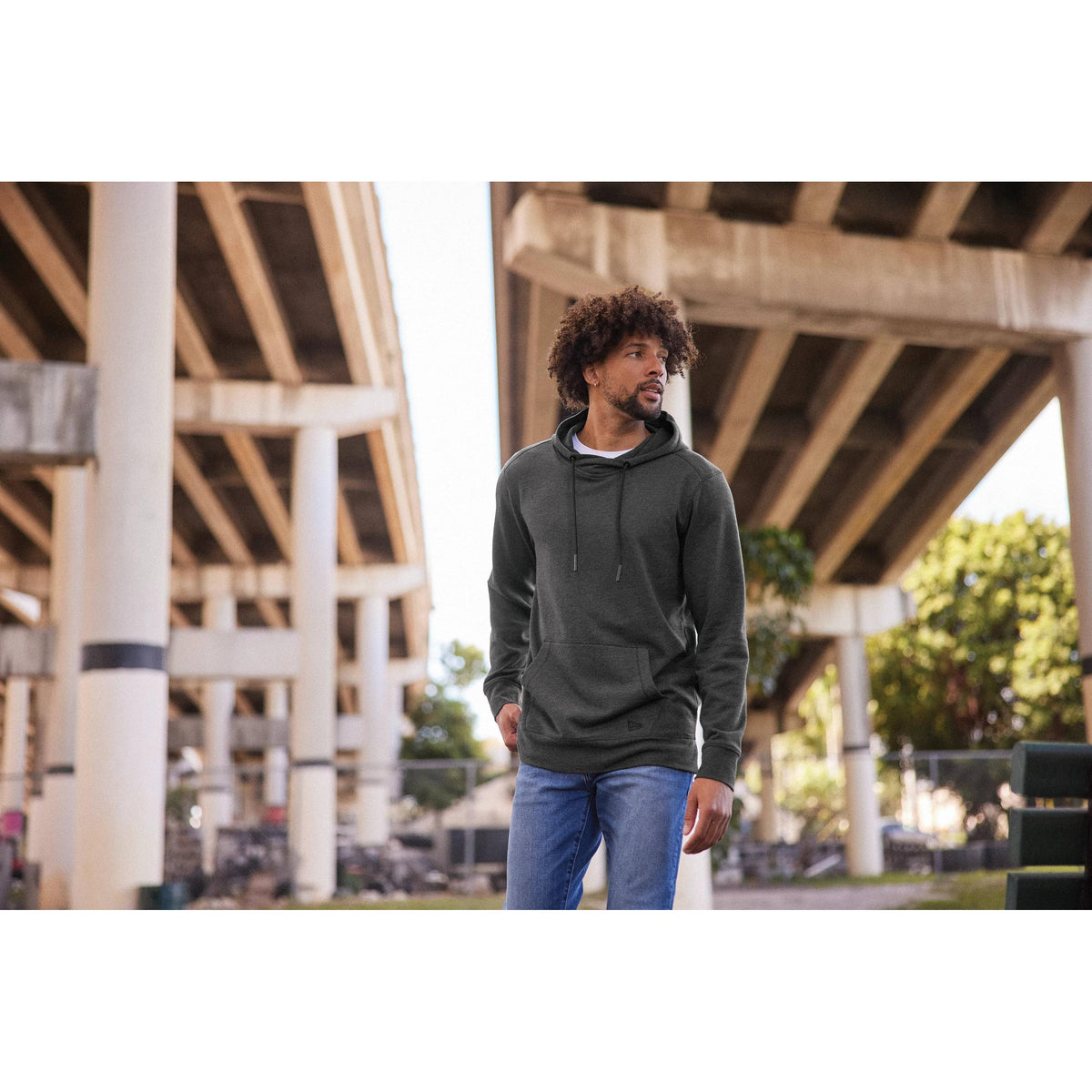 no-logo New Era Tri-Blend Fleece Pullover Hoodie-Hoodies-New Era-Thread Logic