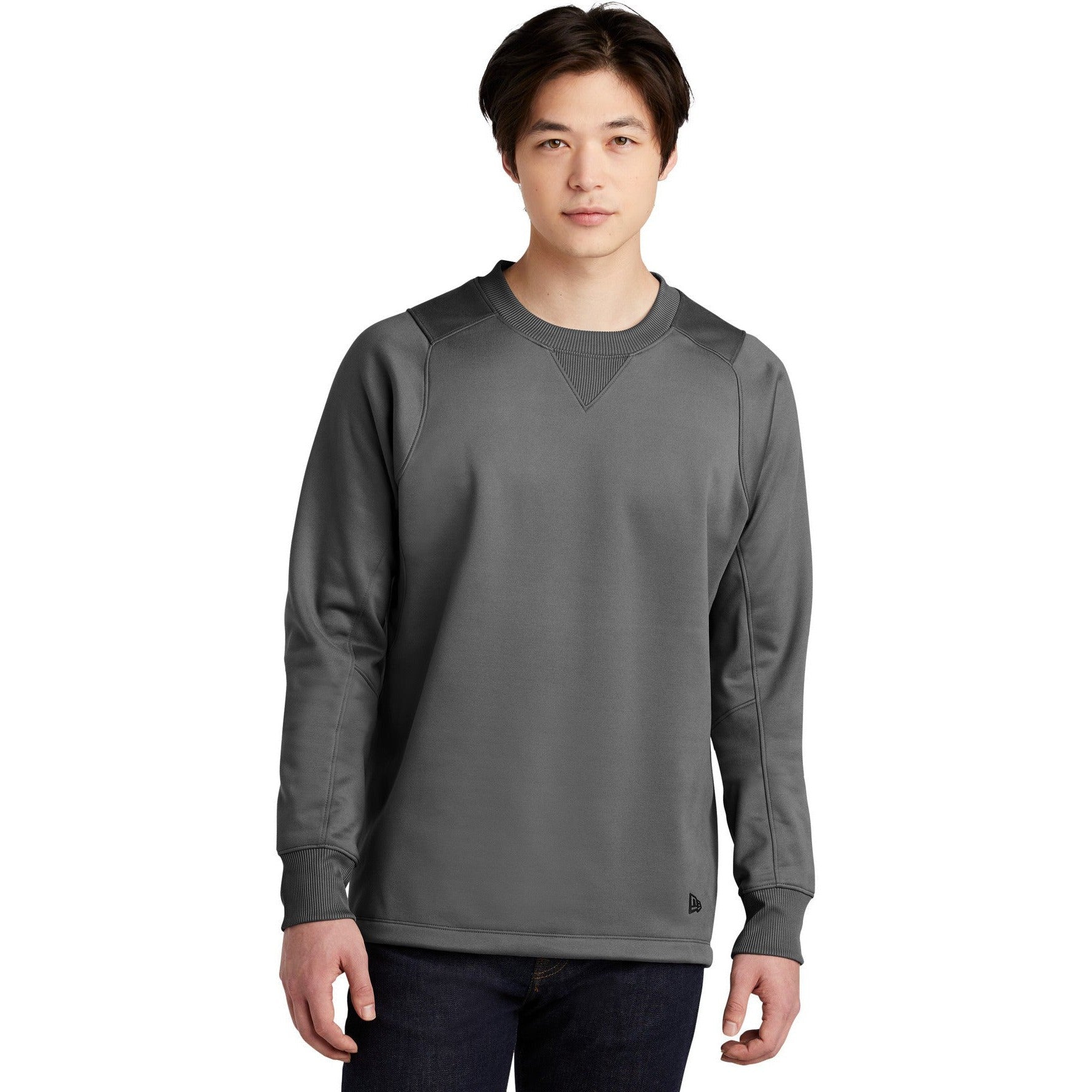 no-logo CLOSEOUT - New Era Venue Fleece Crew-New Era-Graphite-XS-Thread Logic