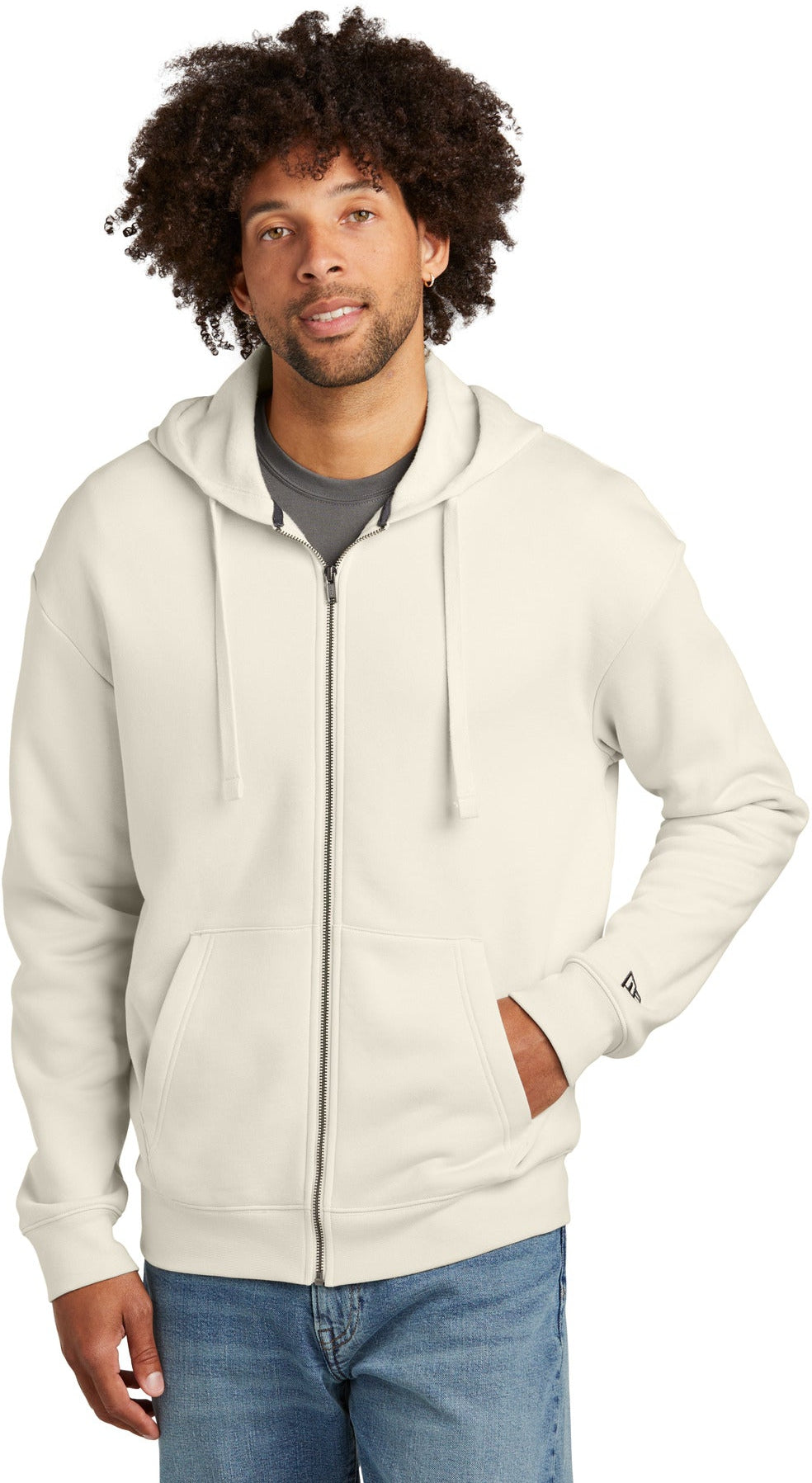 no-logo New Era Heritage Fleece Full-Zip Hoodie-New Era-Thread Logic