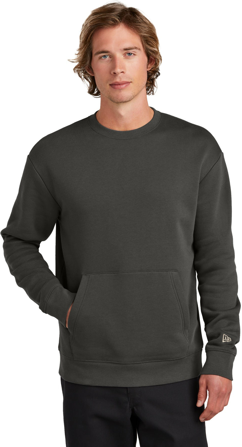 no-logo New Era Heritage Fleece Pocket Crew-New Era-Thread Logic