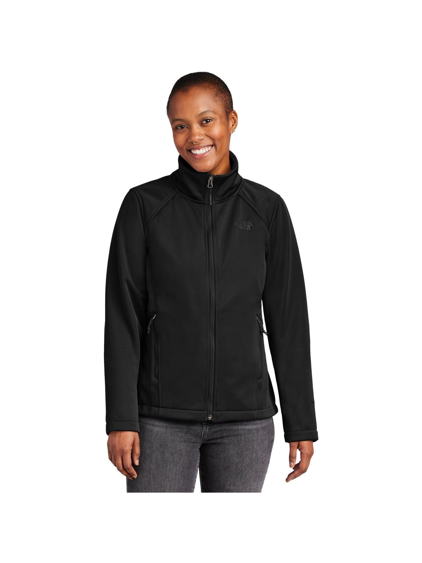 no-logo The North Face Ladies Chest Logo Ridgewall Soft Shell Jacket-The North Face-Thread Logic