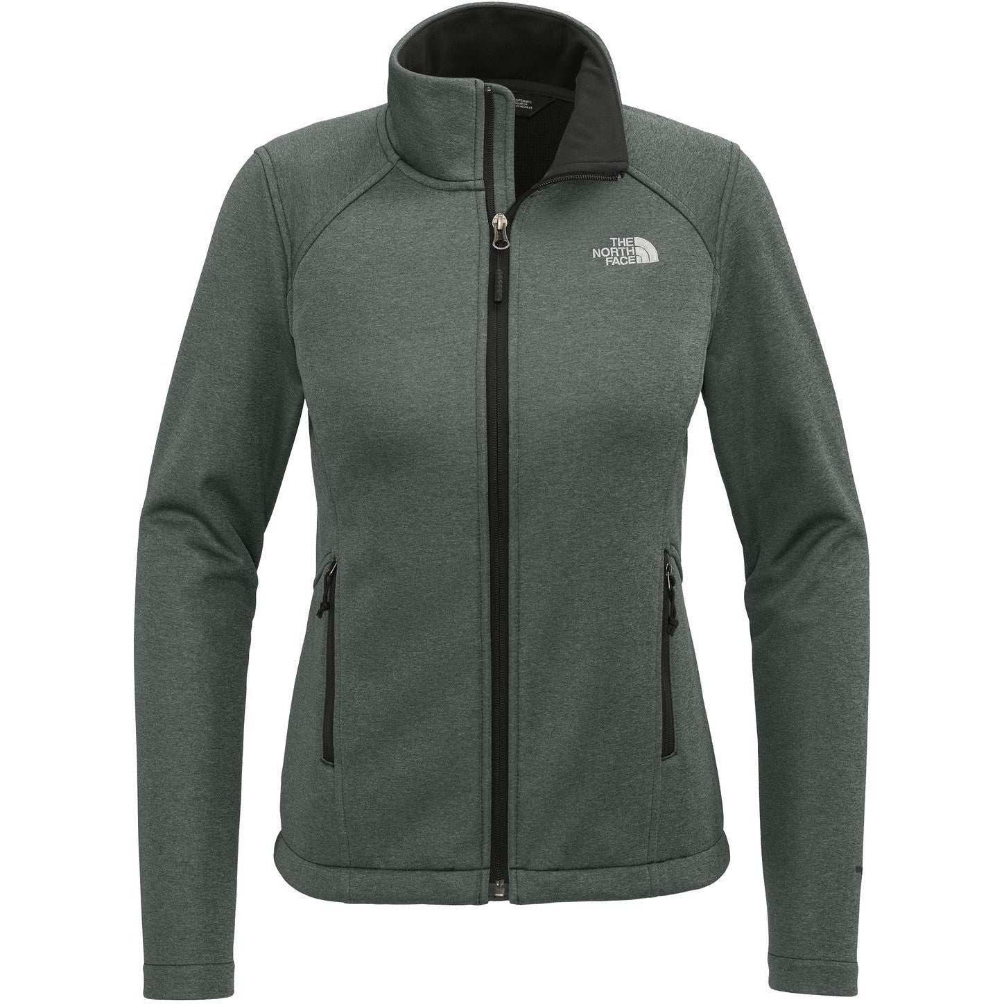 The North Face Ladies Chest Logo Ridgewall Soft Shell Jacket-The North Face-TNF Dark Grey Heather-S-Thread Logic