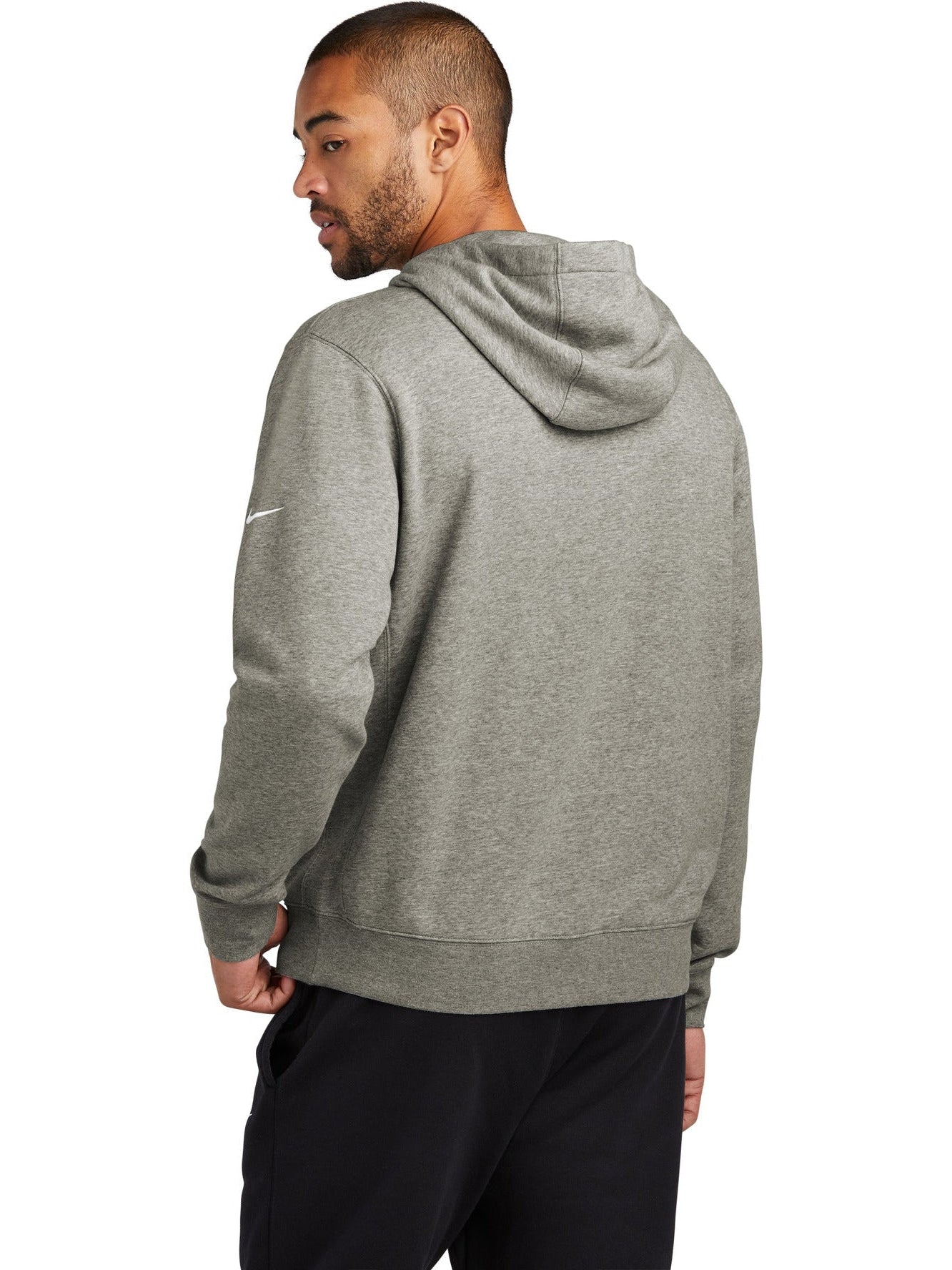 no-logo NIKE Club Fleece Sleeve Swoosh Pullover Hoodie-Regular-NIKE-Thread Logic