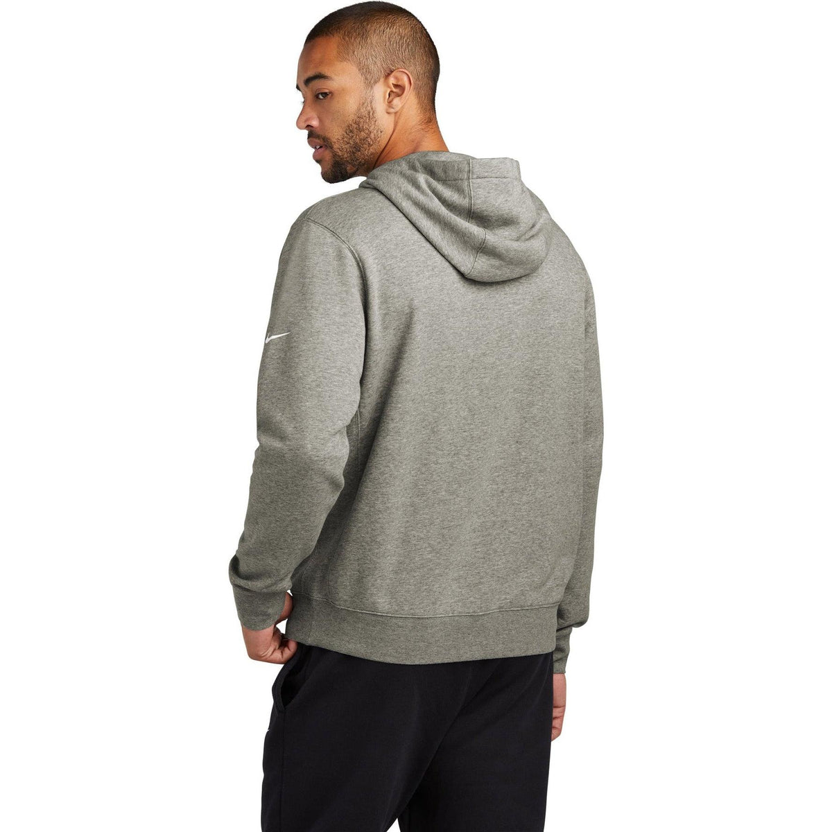 no-logo NIKE Club Fleece Sleeve Swoosh Pullover Hoodie-Regular-NIKE-Thread Logic