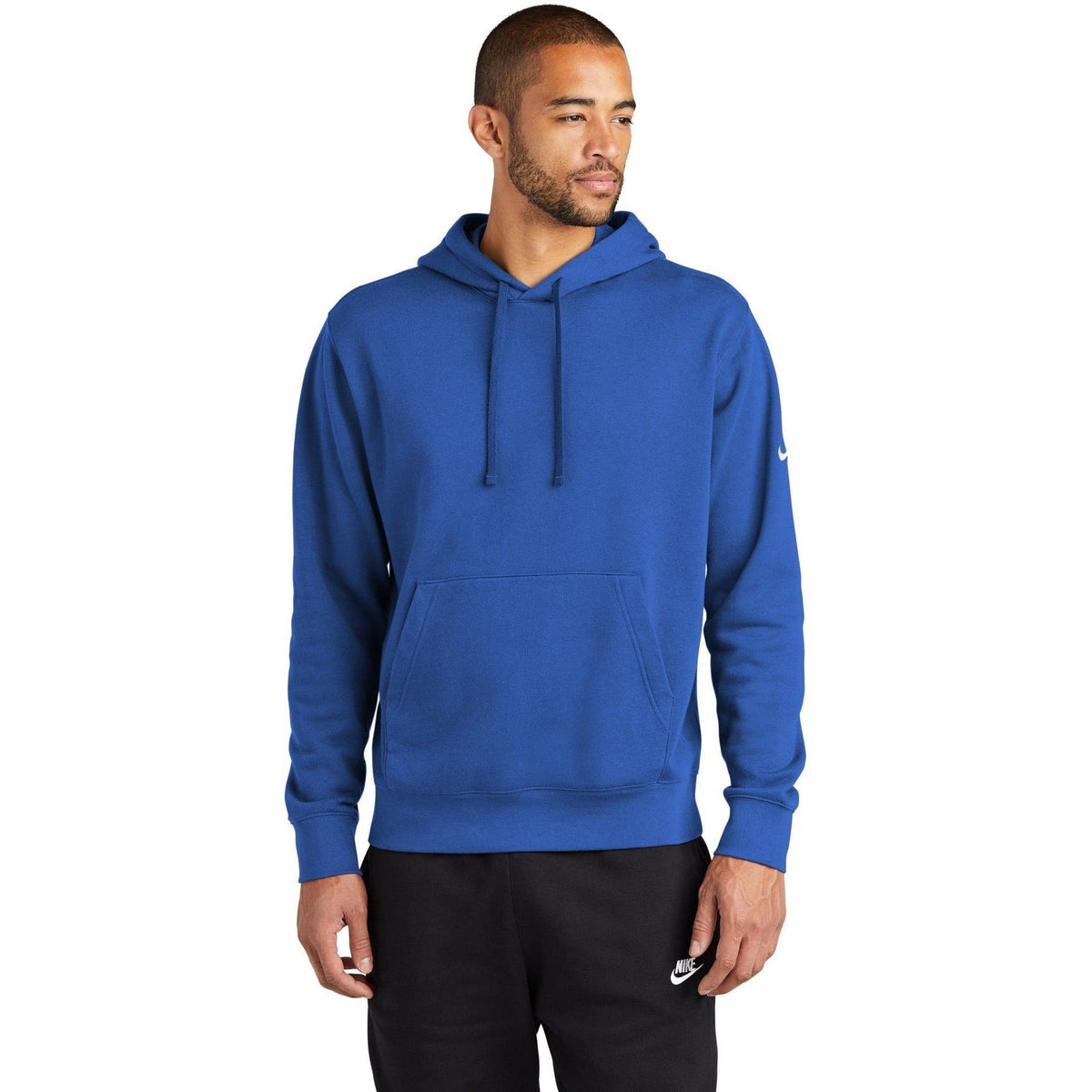 no-logo NIKE Club Fleece Sleeve Swoosh Pullover Hoodie-Regular-NIKE-Thread Logic