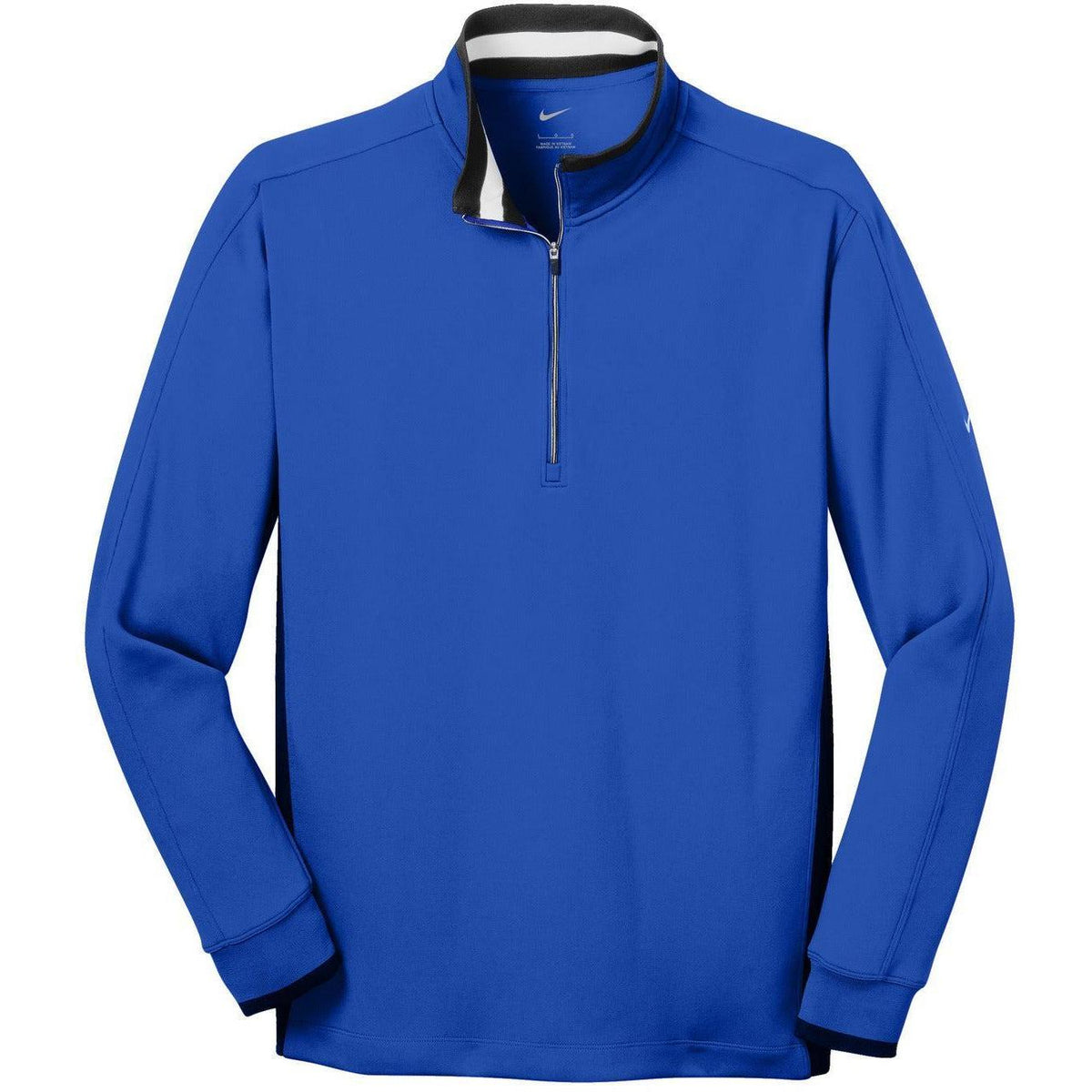 logo-left NIKE Dri-FIT 1/2-Zip Cover-Up-Quarter Zips-Nike-Game Royal/Black/White-S-Thread Logic