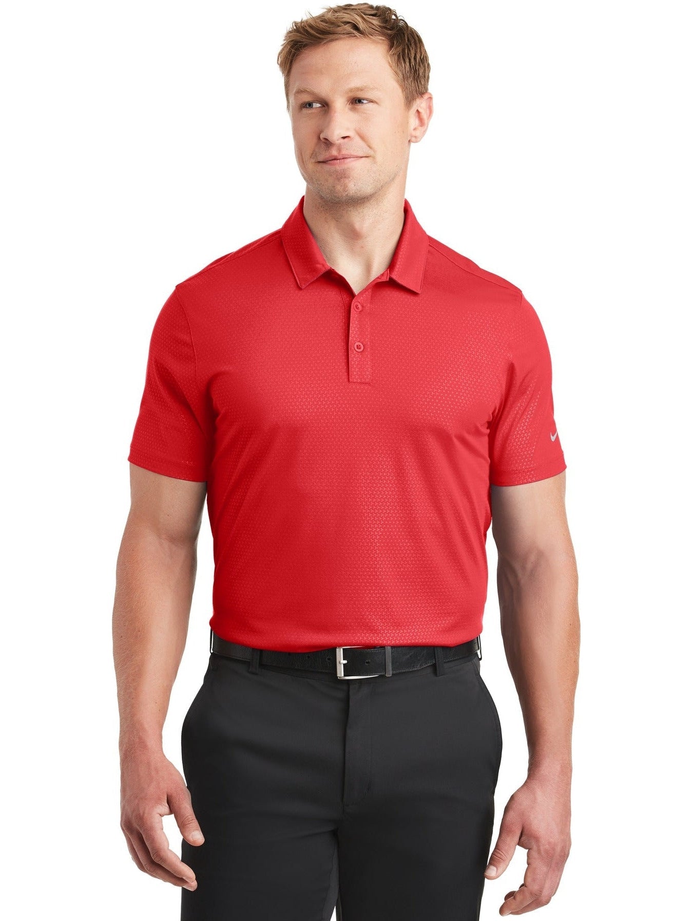 no-logo NIKE Dri-FIT Embossed Tri-Blade Polo-Regular-NIKE-Thread Logic