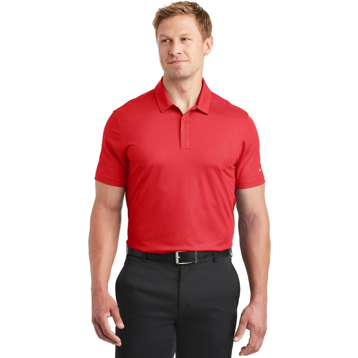 no-logo NIKE Dri-FIT Embossed Tri-Blade Polo-Regular-Nike-Thread Logic