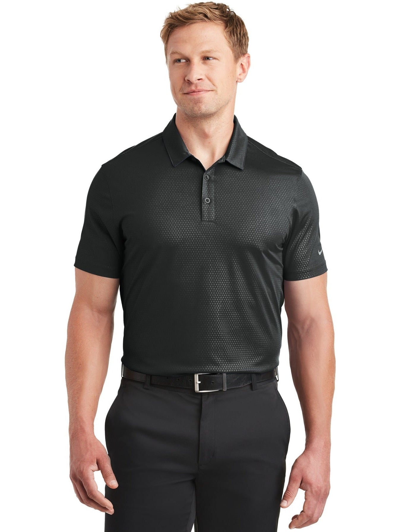 no-logo NIKE Dri-FIT Embossed Tri-Blade Polo-Regular-NIKE-Thread Logic