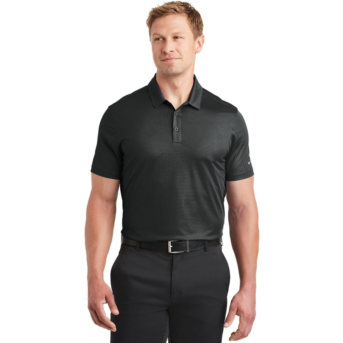 no-logo NIKE Dri-FIT Embossed Tri-Blade Polo-Regular-Nike-Thread Logic
