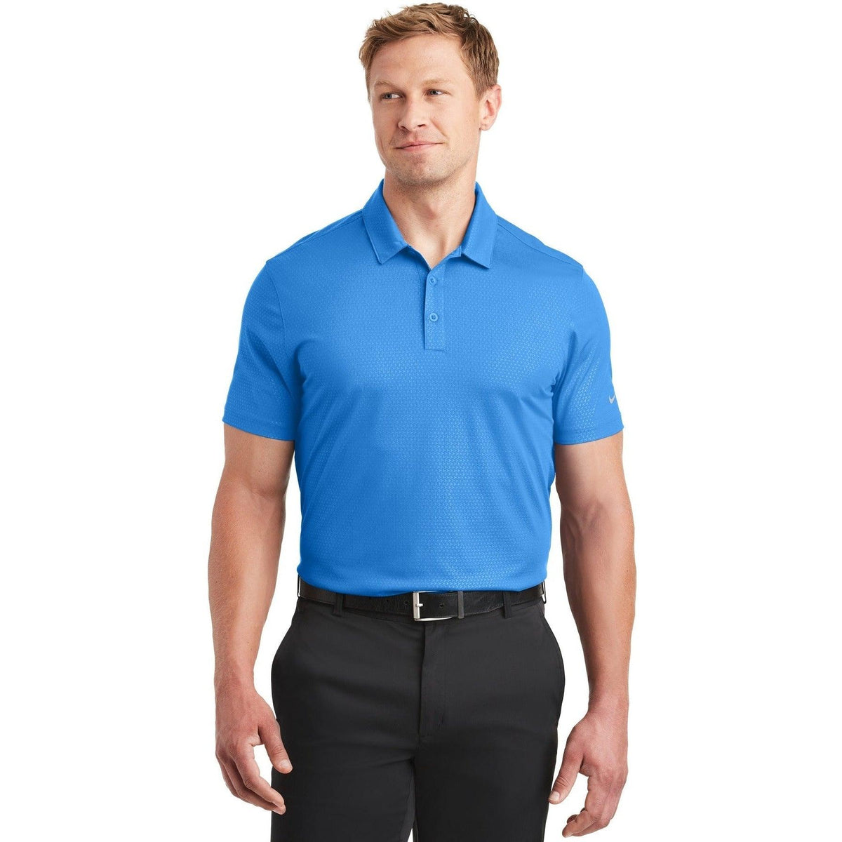 no-logo NIKE Dri-FIT Embossed Tri-Blade Polo-Regular-Nike-Thread Logic