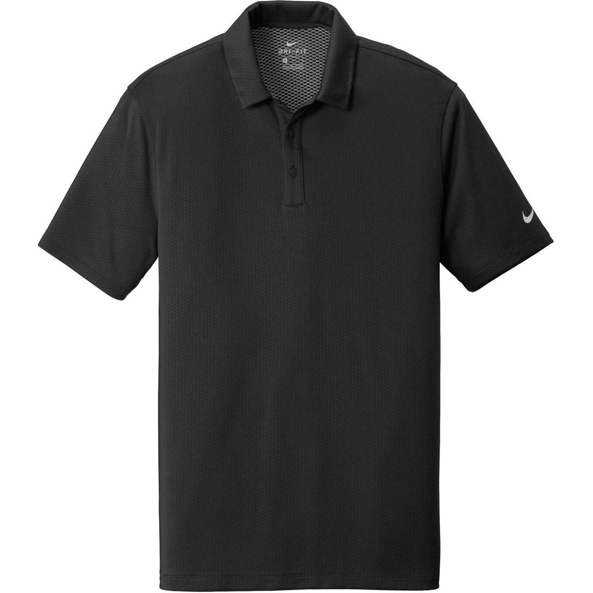 no-logo NIKE Dri-FIT Hex Textured Polo-Regular-Nike-Black-XS-Thread Logic