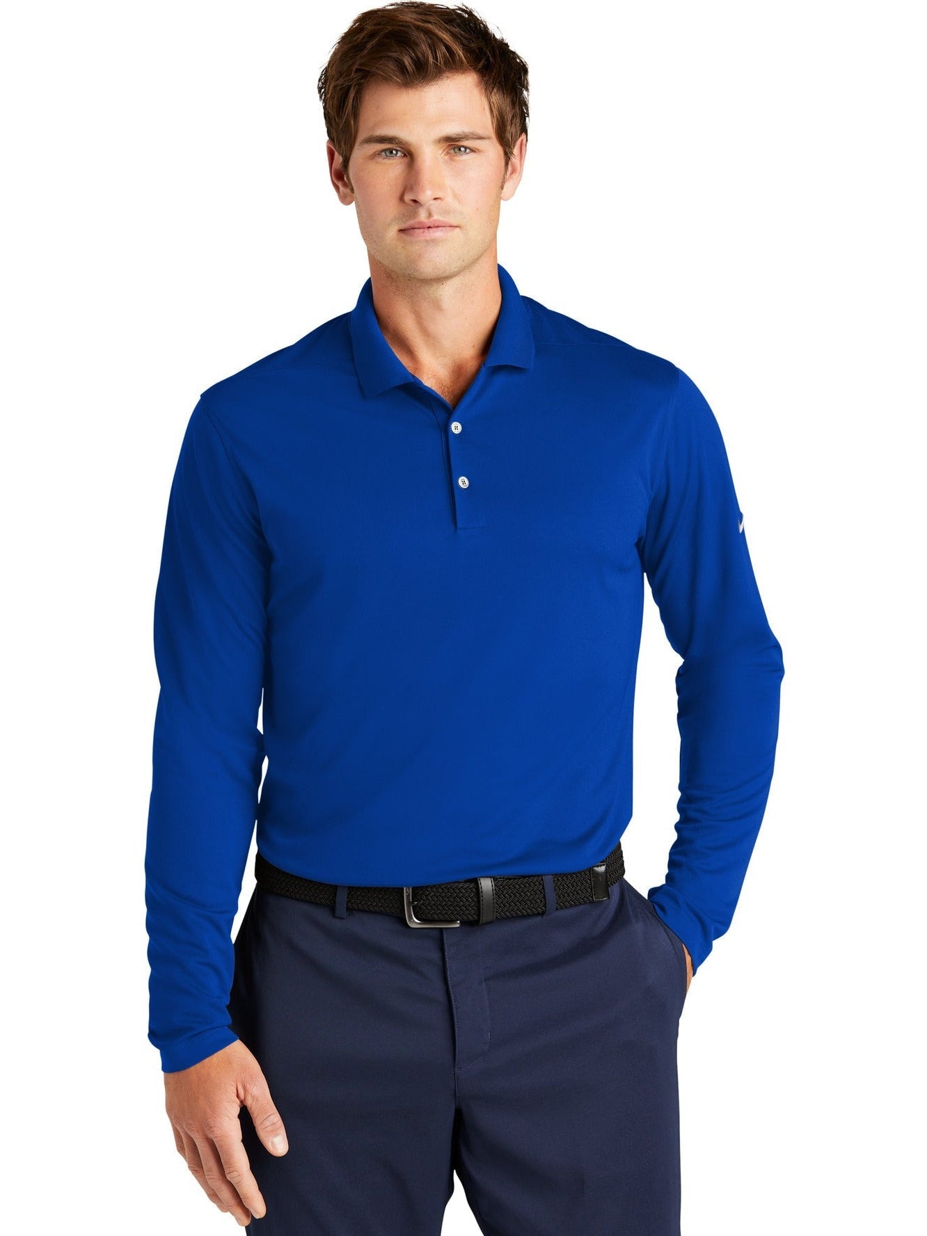 no-logo NIKE Dri-FIT Micro Pique 2.0 Long Sleeve Polo-Regular-NIKE-Thread Logic