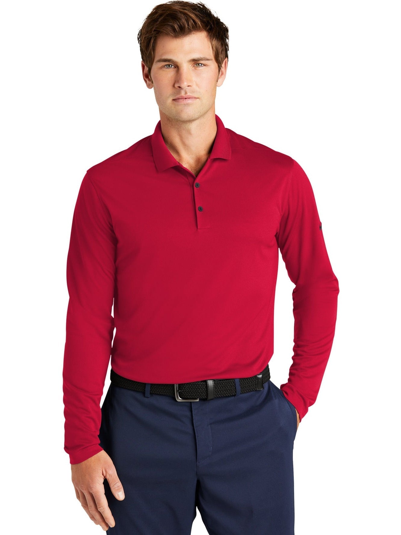 no-logo NIKE Dri-FIT Micro Pique 2.0 Long Sleeve Polo-Regular-NIKE-Thread Logic