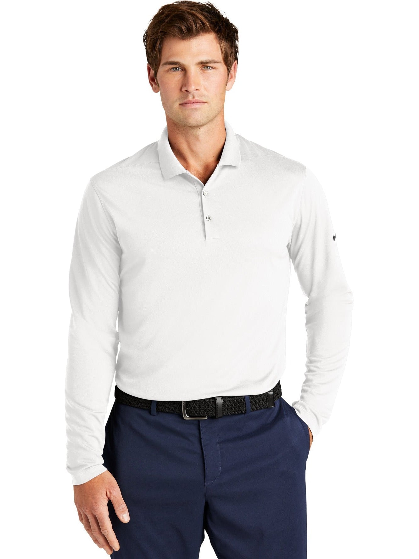 no-logo NIKE Dri-FIT Micro Pique 2.0 Long Sleeve Polo-Regular-NIKE-Thread Logic