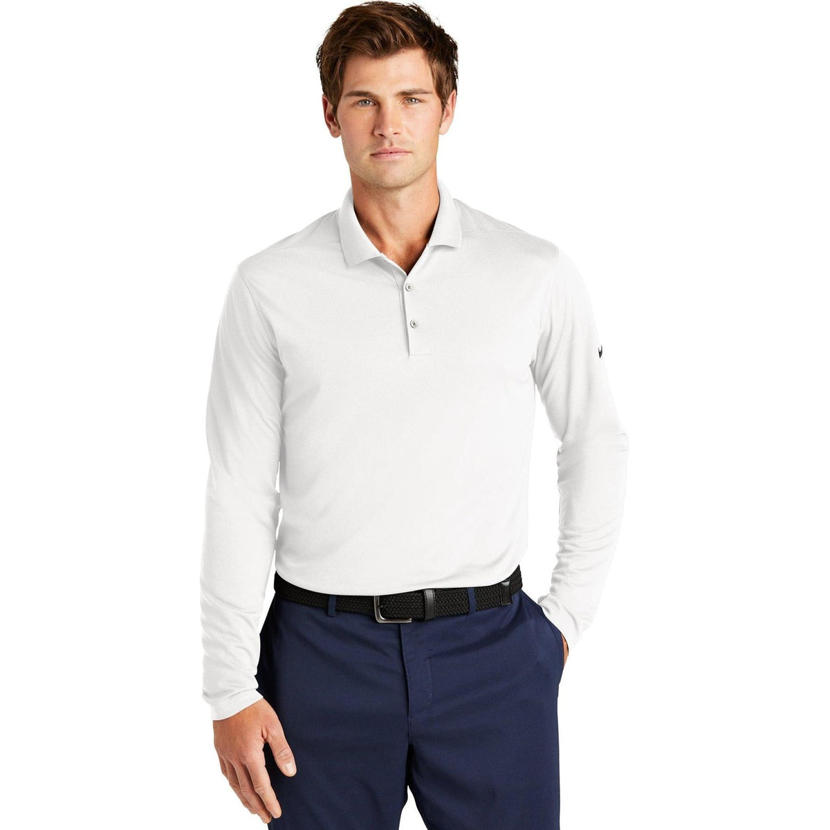 no-logo NIKE Dri-FIT Micro Pique 2.0 Long Sleeve Polo-Regular-NIKE-Thread Logic