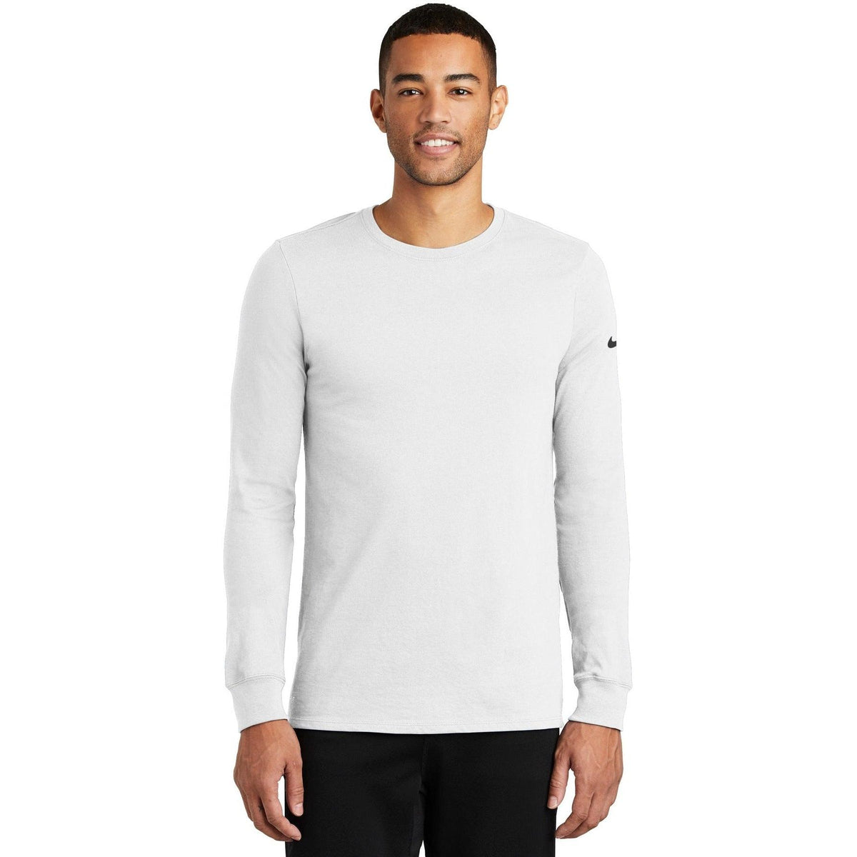 no-logo NIKE Dri-Fit Cotton/Poly Long Sleeve Tee-Regular-NIKE-Thread Logic