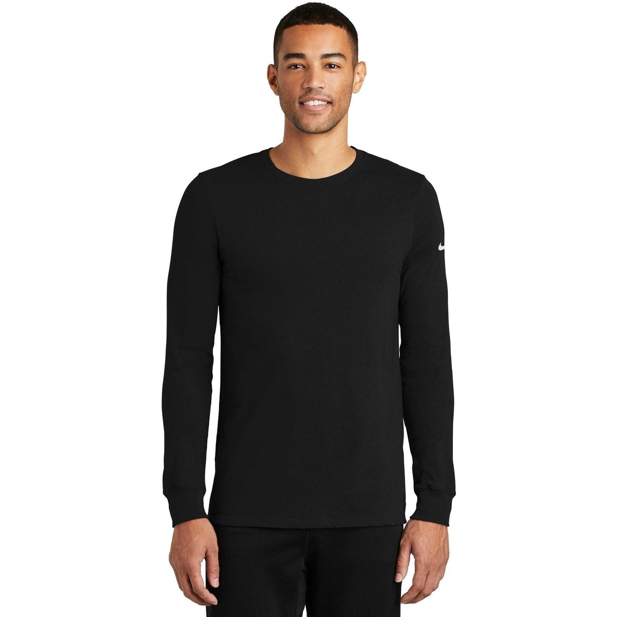 no-logo NIKE Dri-Fit Cotton/Poly Long Sleeve Tee-Regular-NIKE-Thread Logic