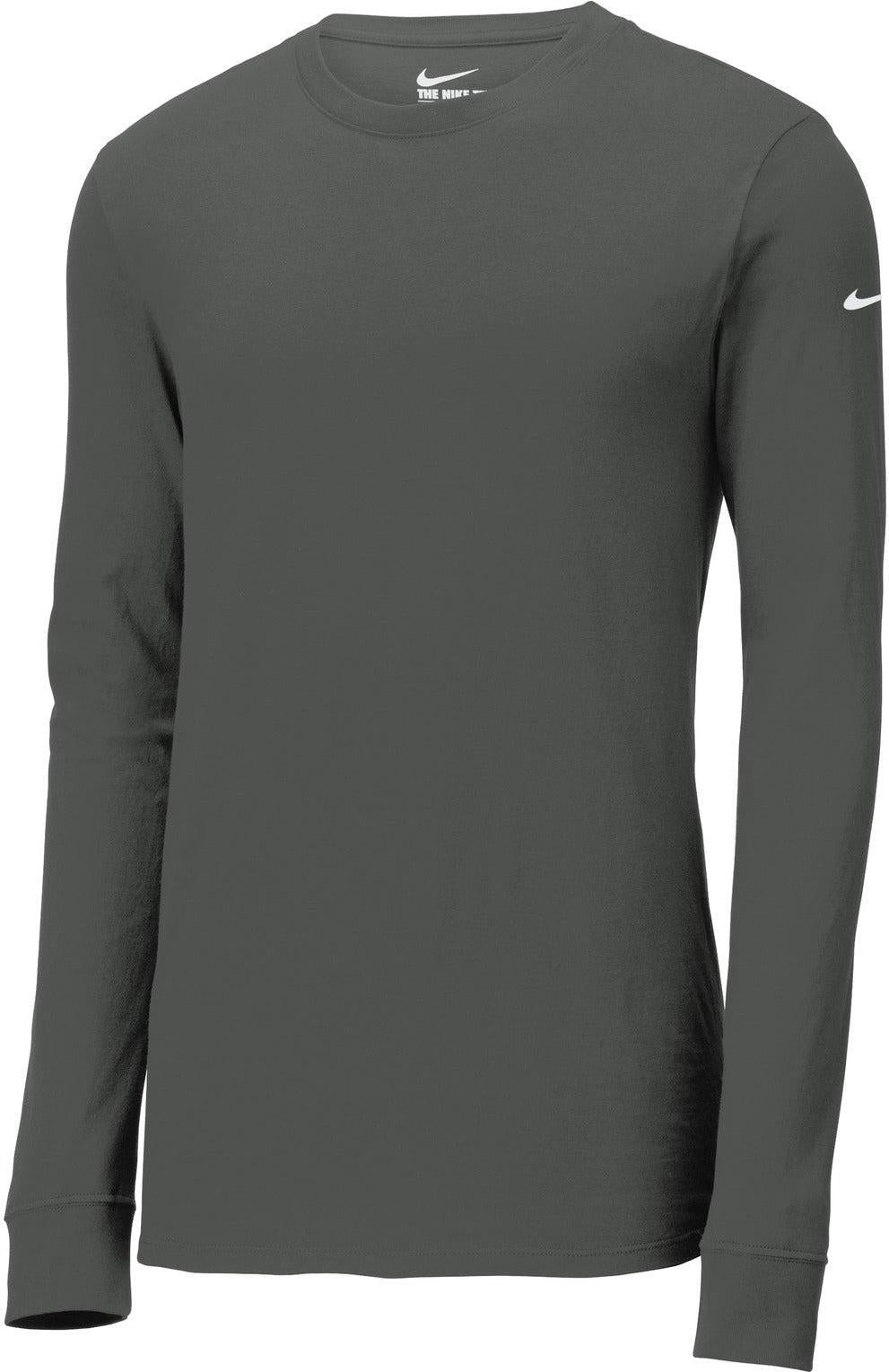 no-logo NIKE Dri-Fit Cotton/Poly Long Sleeve Tee-Regular-NIKE-Anthracite-S-Thread Logic