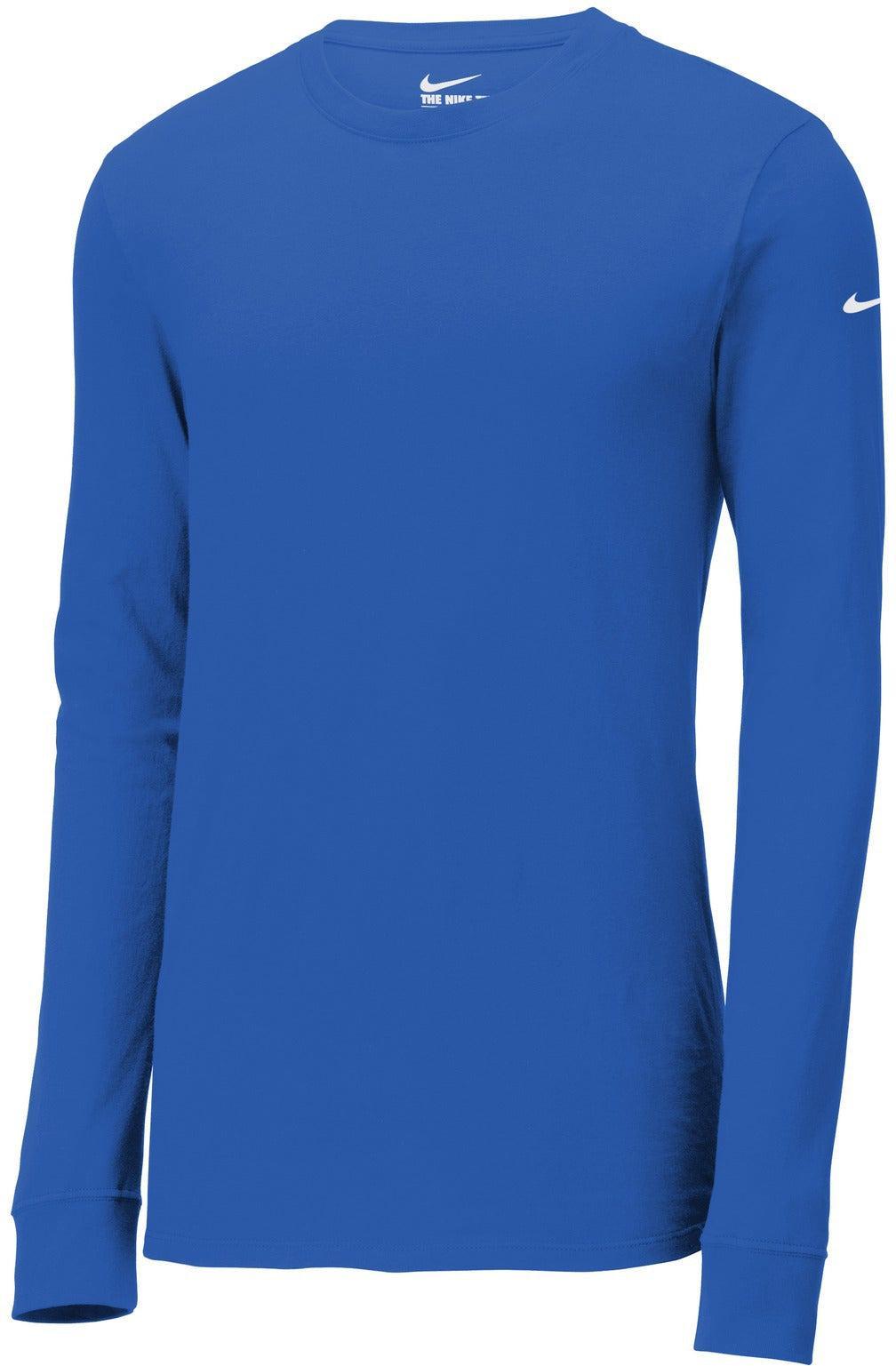 no-logo NIKE Dri-Fit Cotton/Poly Long Sleeve Tee-Regular-NIKE-Rush Blue-S-Thread Logic