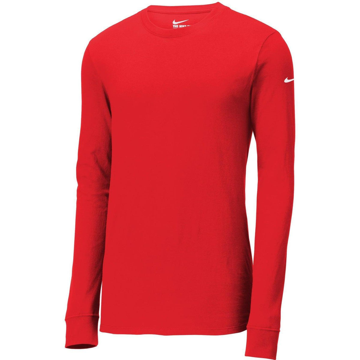 no-logo NIKE Dri-Fit Cotton/Poly Long Sleeve Tee-Regular-NIKE-University Red-S-Thread Logic