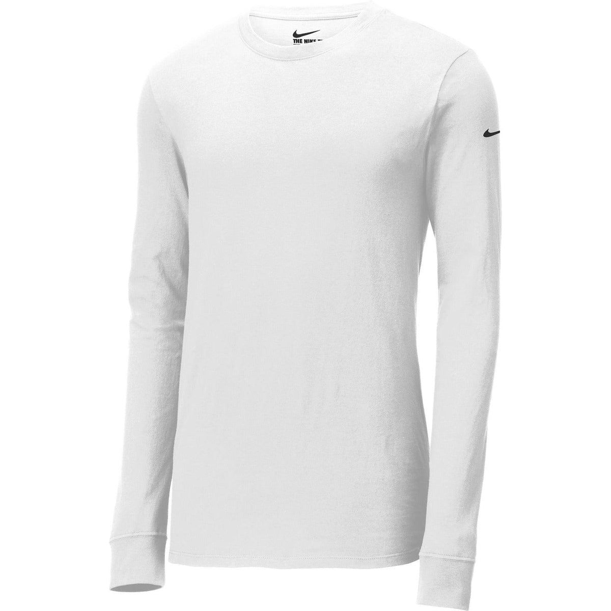 no-logo NIKE Dri-Fit Cotton/Poly Long Sleeve Tee-Regular-NIKE-White-S-Thread Logic