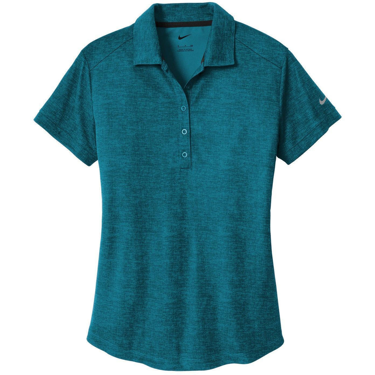 no-logo CLOSEOUT - NIKE Ladies Dri-FIT Crosshatch Polo-Active-Nike-Blustery/Navy-S-Thread Logic