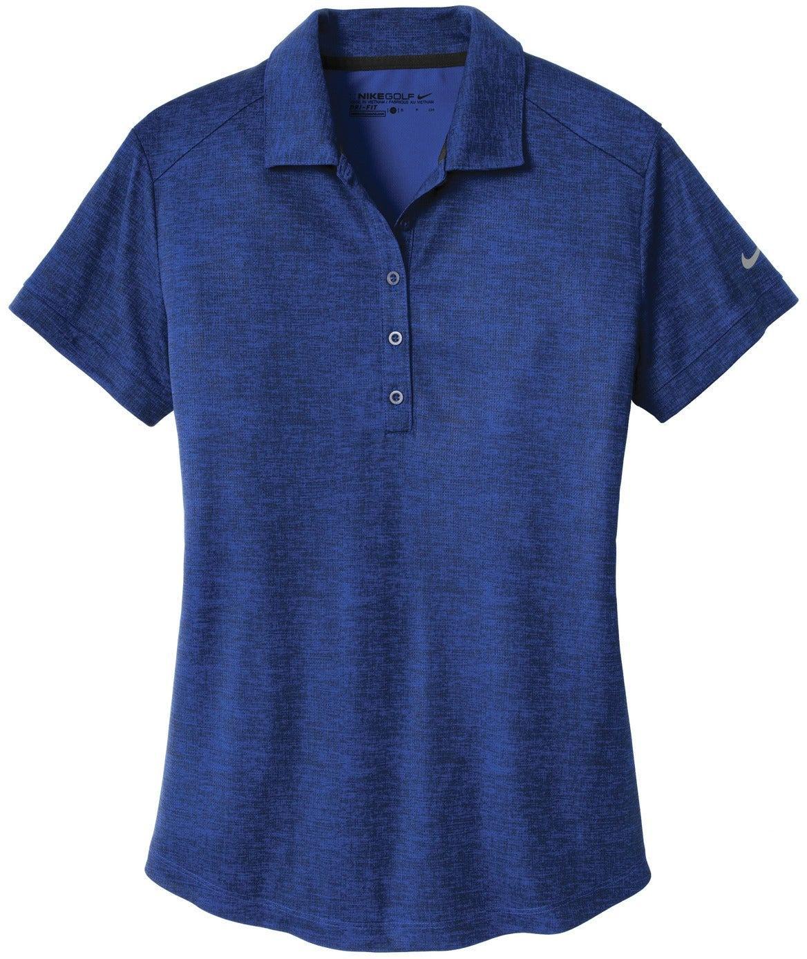No-Logo CLOSEOUT - NIKE Ladies Dri-FIT Crosshatch Polo-Active-Nike-Old Royal/Marine-S-Thread Logic