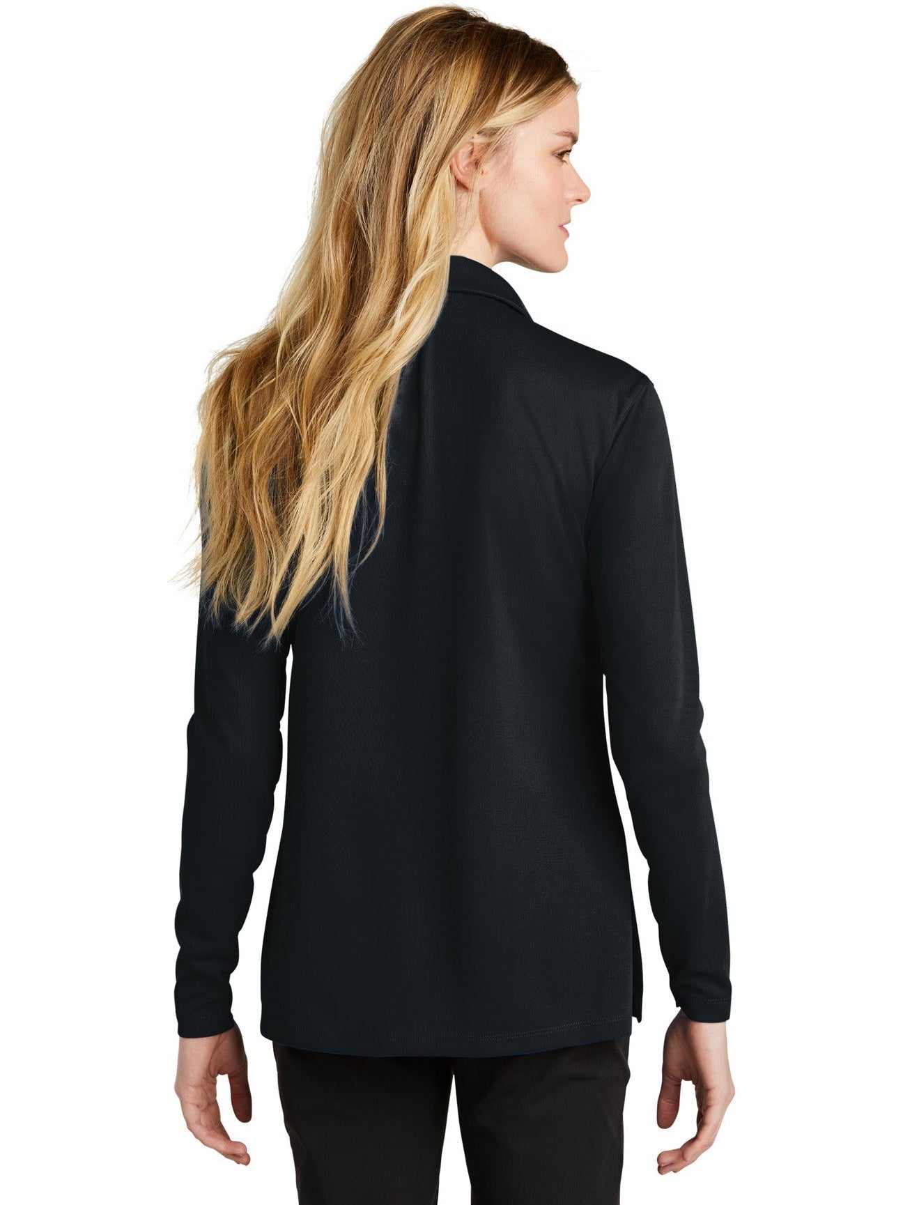 no-logo NIKE Ladies Dri-FIT Micro Pique 2.0 Long Sleeve Polo-Regular-NIKE-Thread Logic