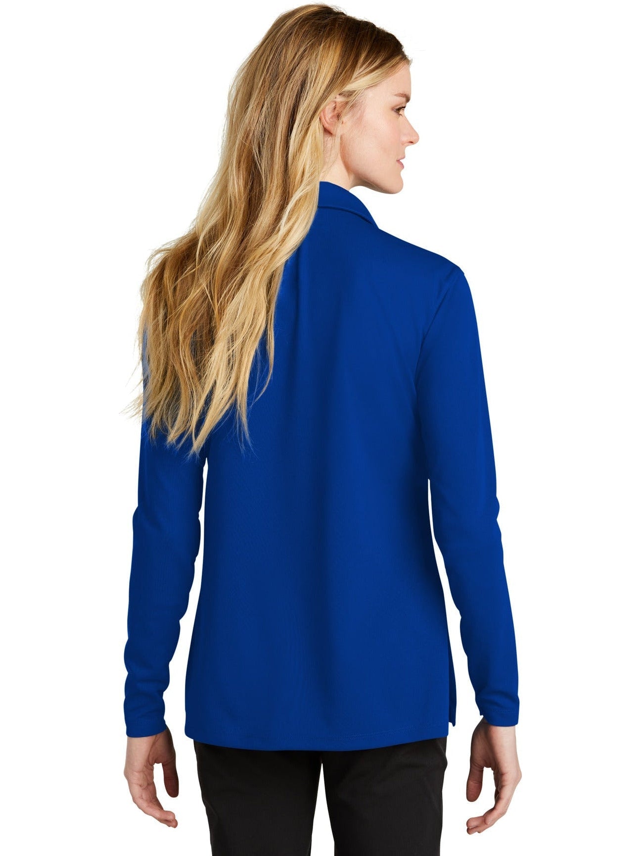 no-logo NIKE Ladies Dri-FIT Micro Pique 2.0 Long Sleeve Polo-Regular-NIKE-Thread Logic