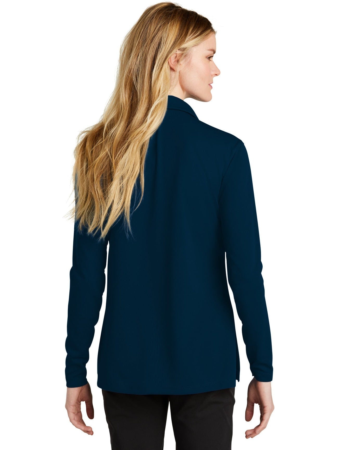 no-logo NIKE Ladies Dri-FIT Micro Pique 2.0 Long Sleeve Polo-Regular-NIKE-Thread Logic