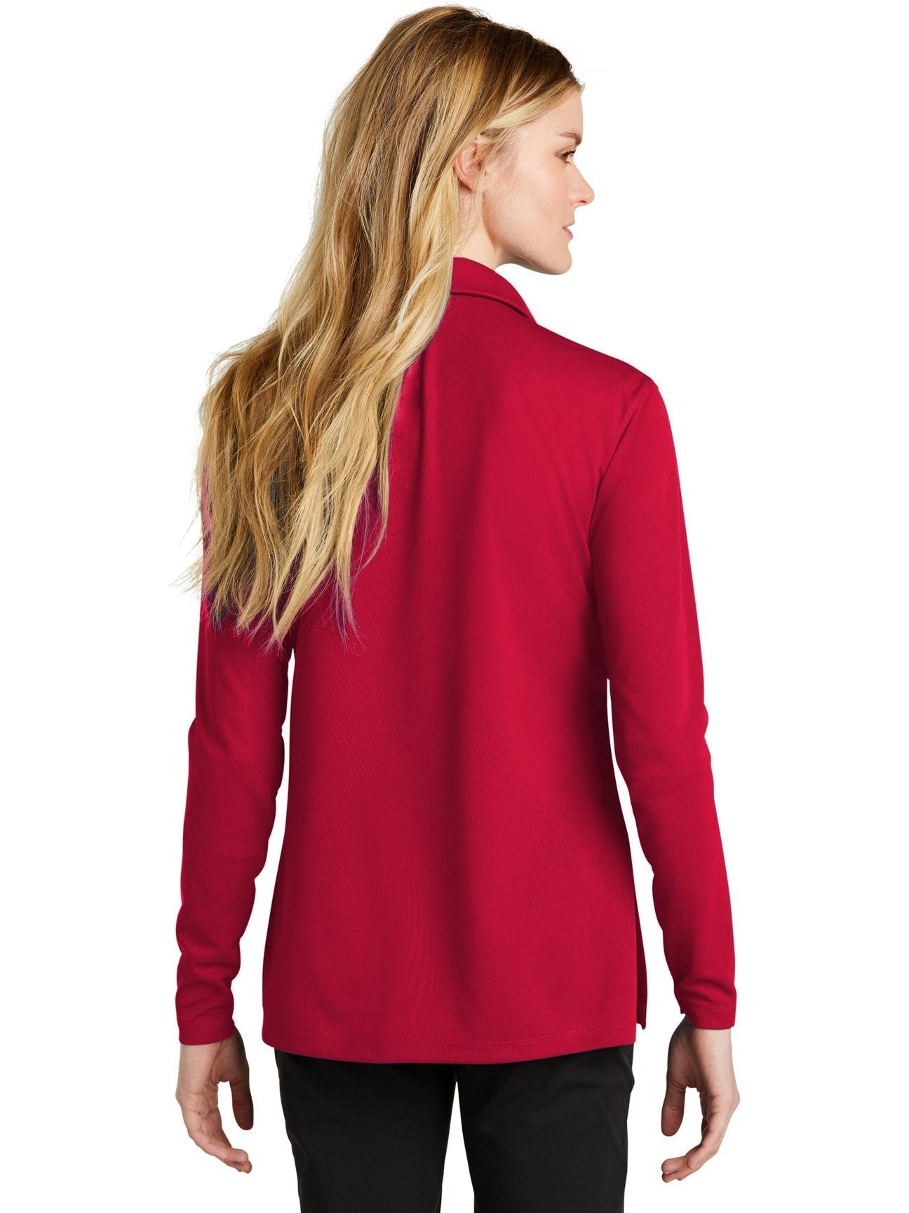 no-logo NIKE Ladies Dri-FIT Micro Pique 2.0 Long Sleeve Polo-Regular-NIKE-Thread Logic