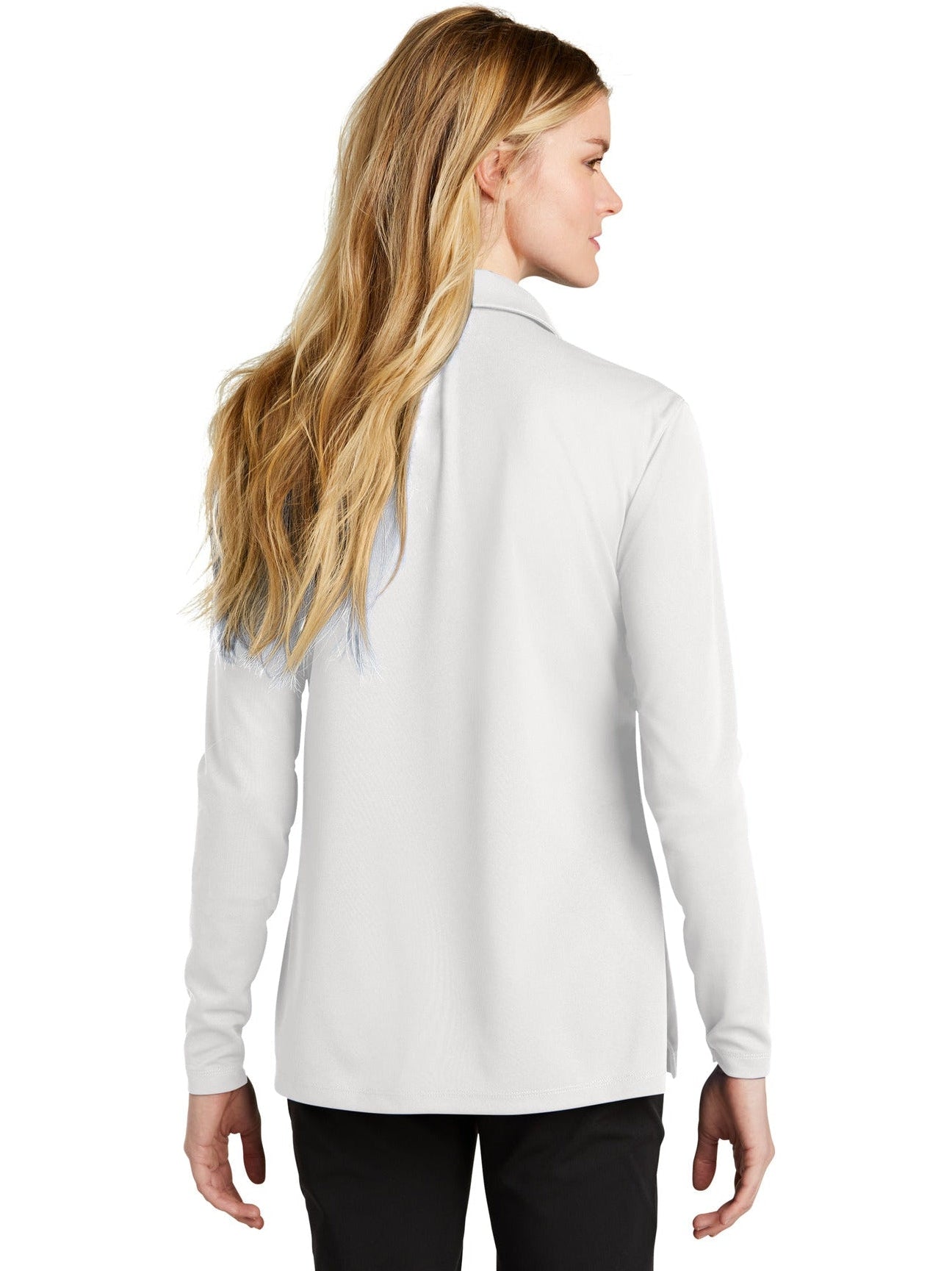 no-logo NIKE Ladies Dri-FIT Micro Pique 2.0 Long Sleeve Polo-Regular-NIKE-Thread Logic