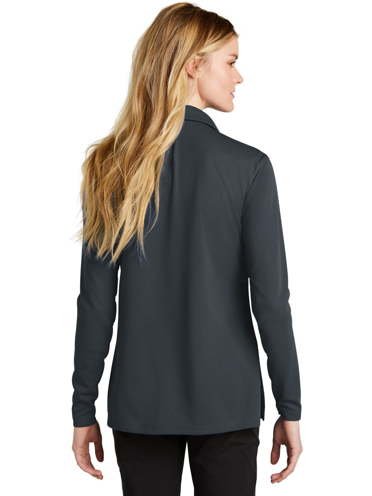 no-logo NIKE Ladies Dri-FIT Micro Pique 2.0 Long Sleeve Polo-Regular-NIKE-Thread Logic