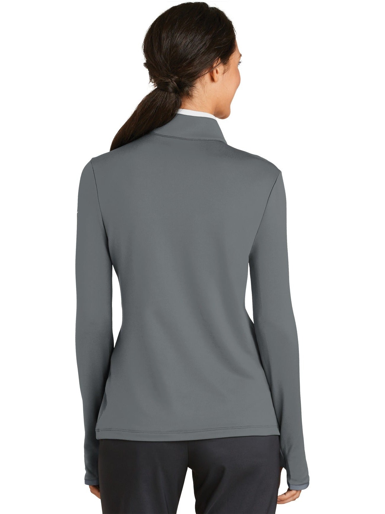 no-logo NIKE Ladies Dri-FIT Stretch 1/2-Zip Cover-Up-Regular-NIKE-Thread Logic