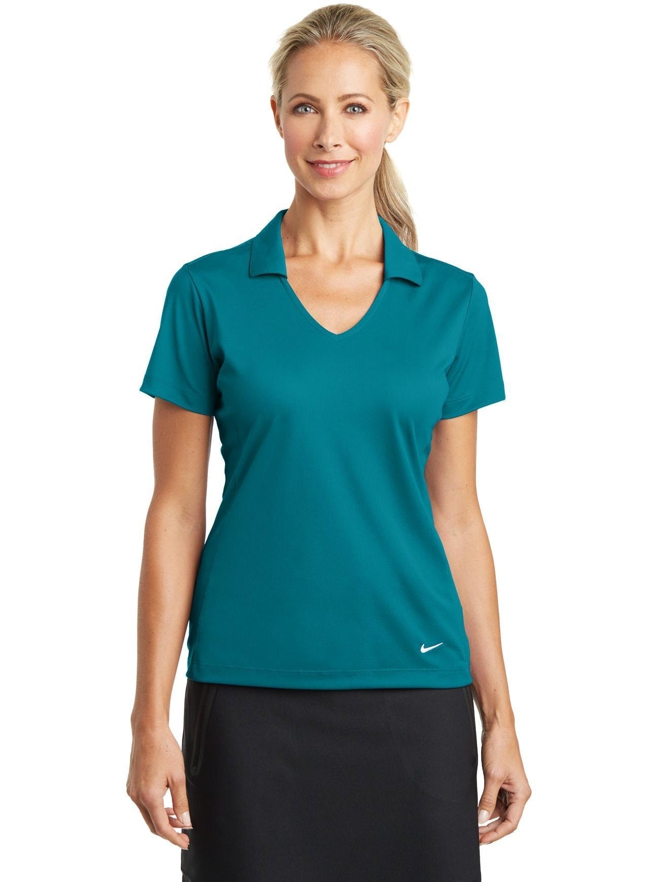 no-logo NIKE Ladies Dri-FIT Vertical Mesh Polo-Active-NIKE-Thread Logic