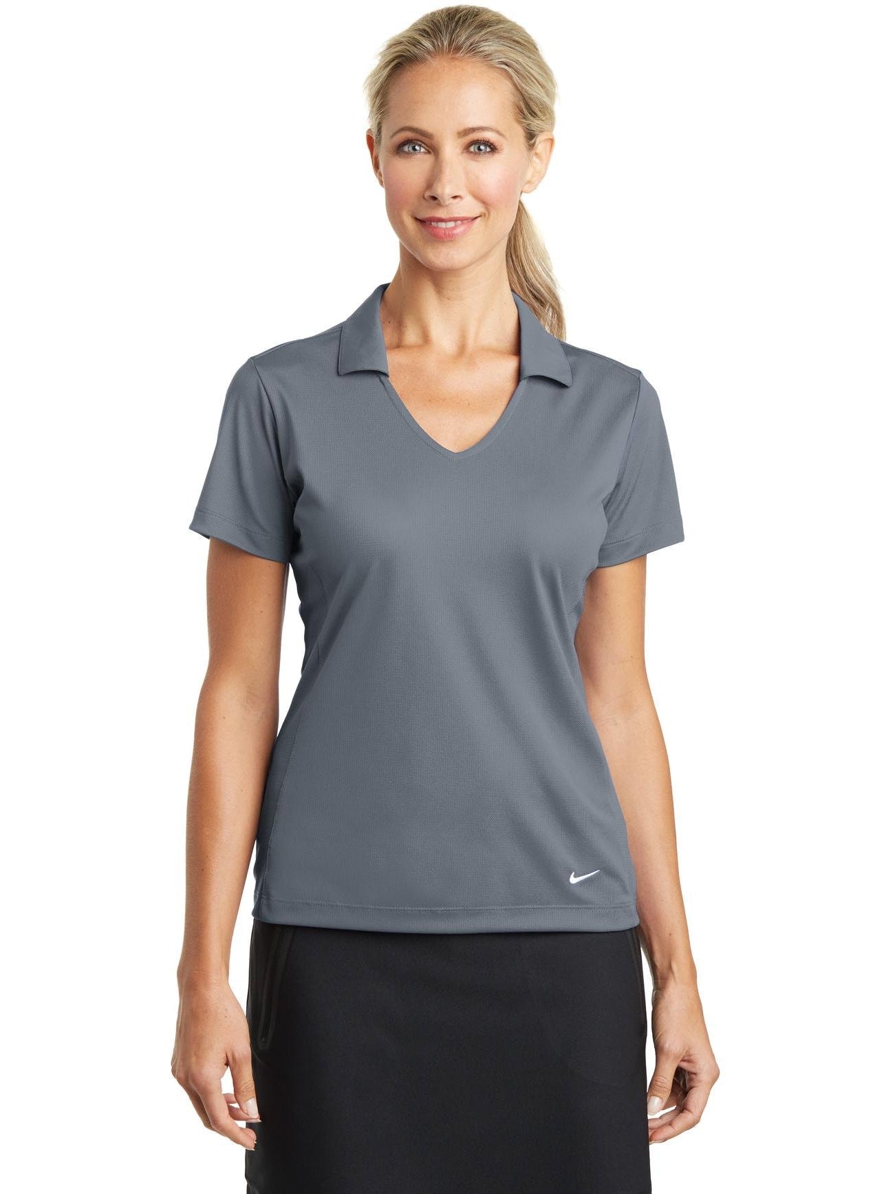 no-logo NIKE Ladies Dri-FIT Vertical Mesh Polo-Active-NIKE-Thread Logic