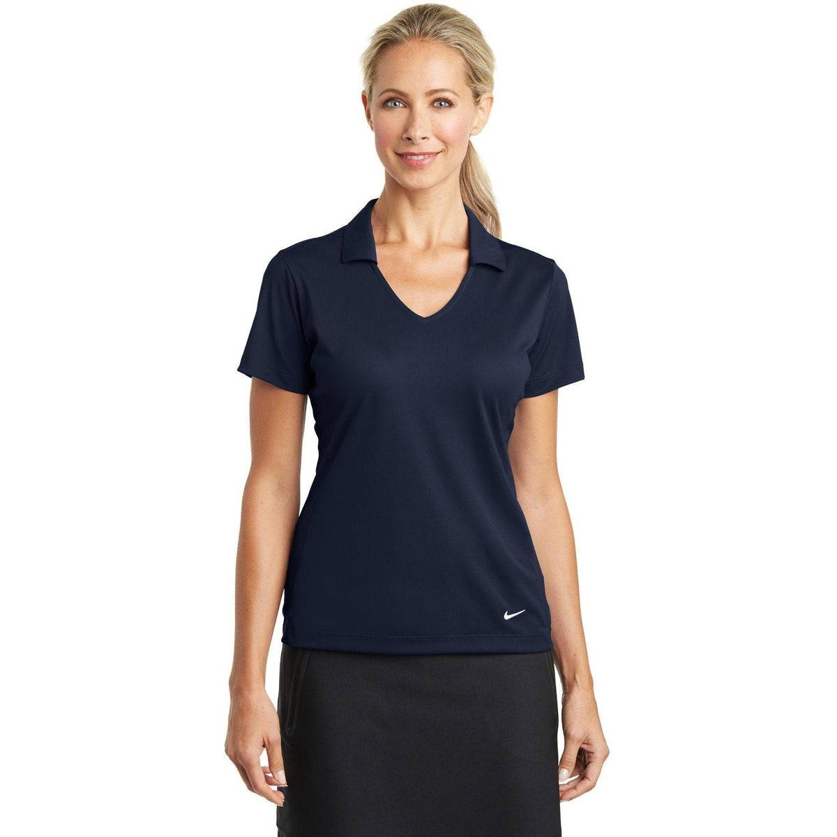 no-logo NIKE Women's Dri-FIT Vertical Mesh Polo-Regular-Nike-Thread Logic