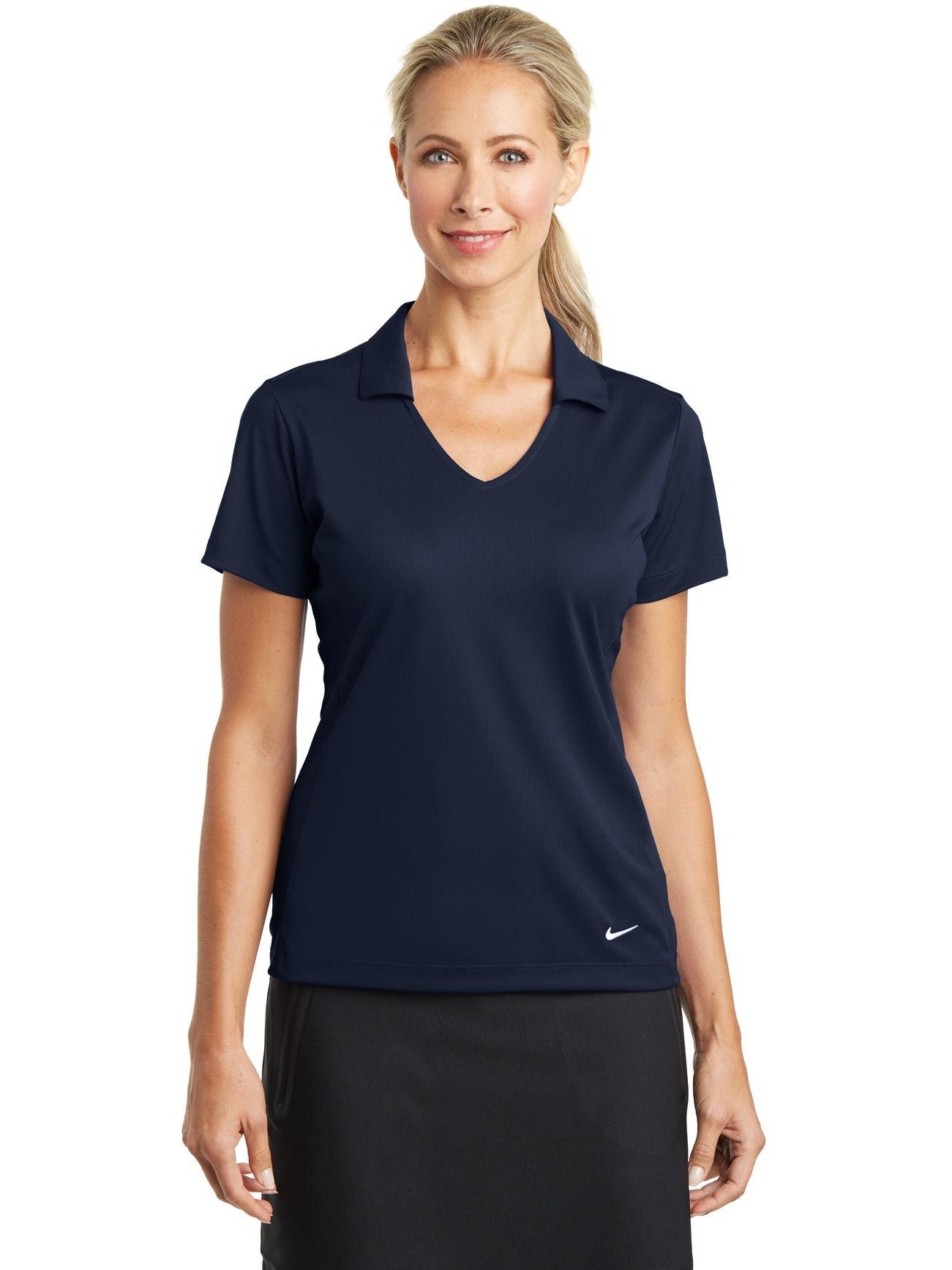 no-logo NIKE Ladies Dri-FIT Vertical Mesh Polo-Active-NIKE-Thread Logic