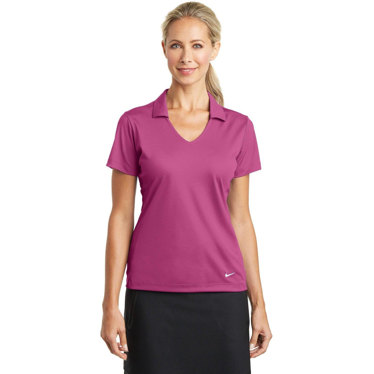 no-logo NIKE Women's Dri-FIT Vertical Mesh Polo-Regular-Nike-Thread Logic