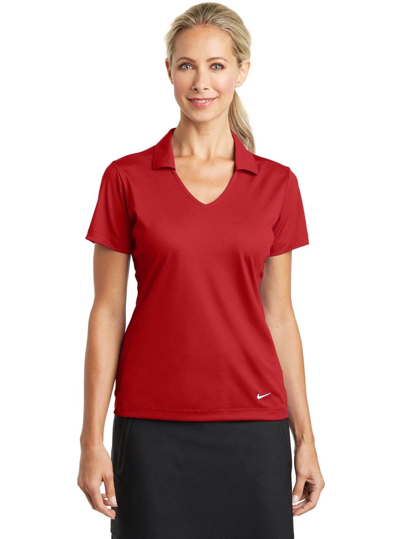 no-logo NIKE Ladies Dri-FIT Vertical Mesh Polo-Active-NIKE-Thread Logic