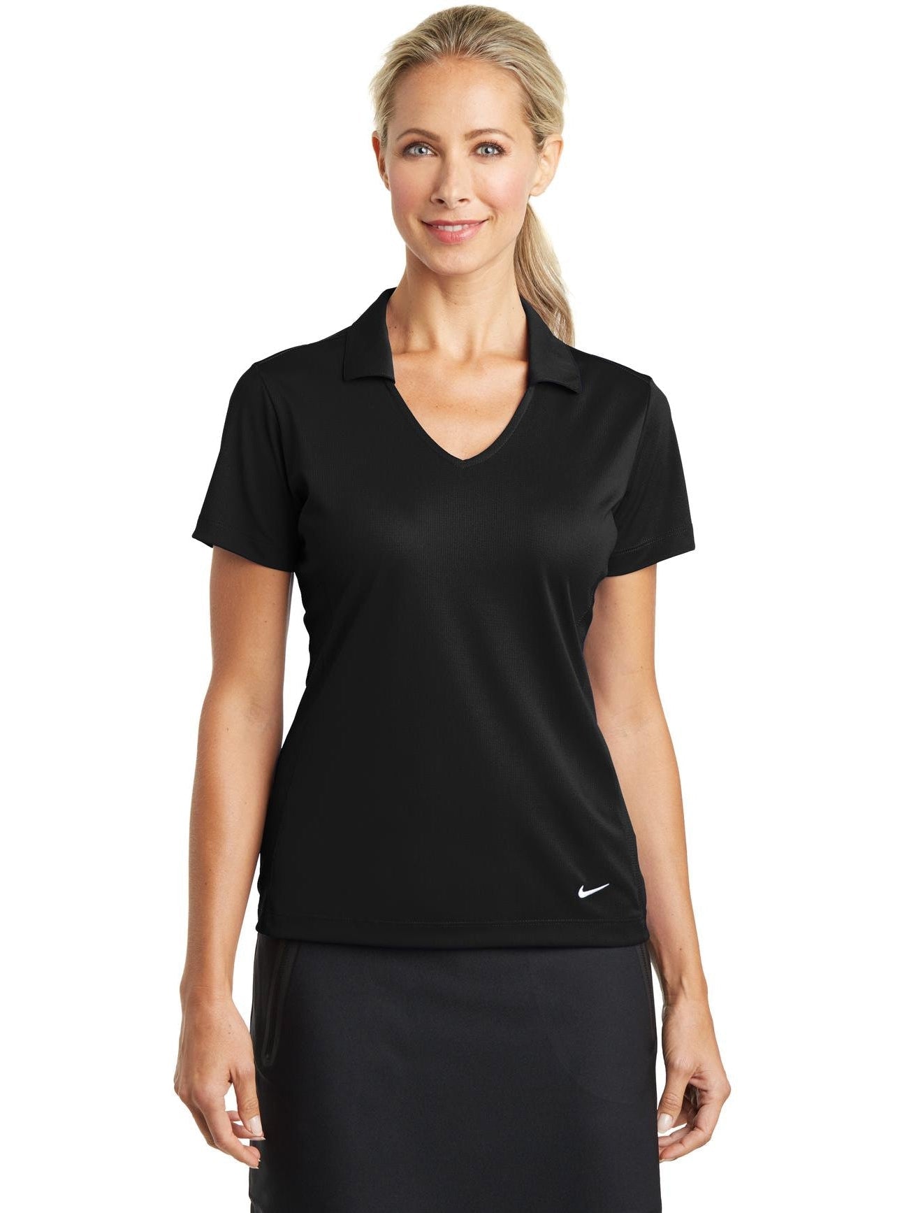 no-logo NIKE Ladies Dri-FIT Vertical Mesh Polo-Active-NIKE-Thread Logic