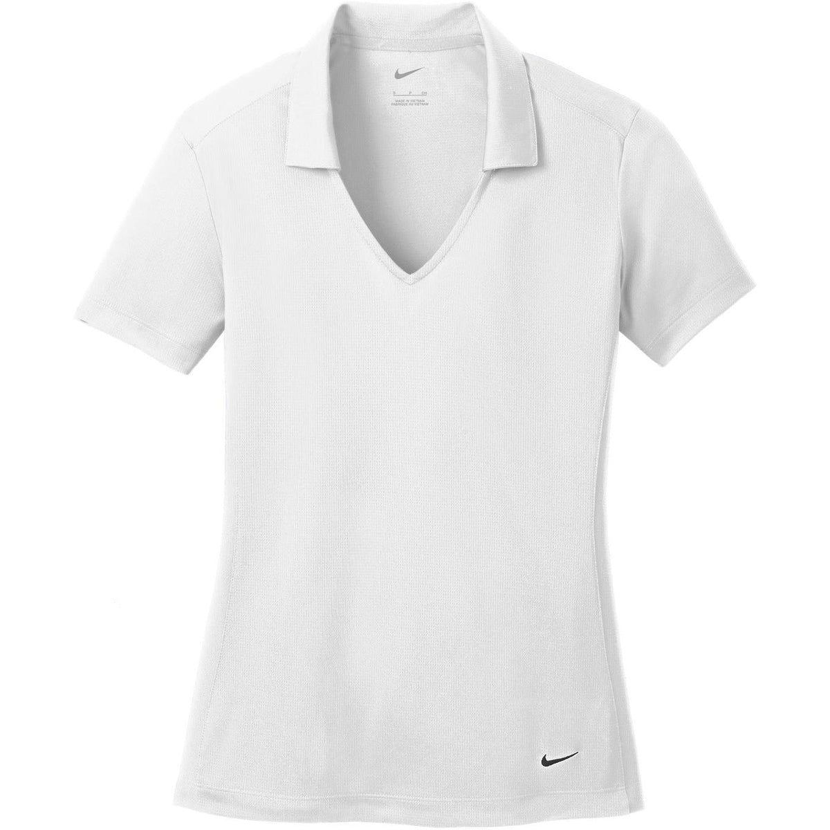 no-logo NIKE Women's Dri-FIT Vertical Mesh Polo-Regular-Nike-White-S-Thread Logic